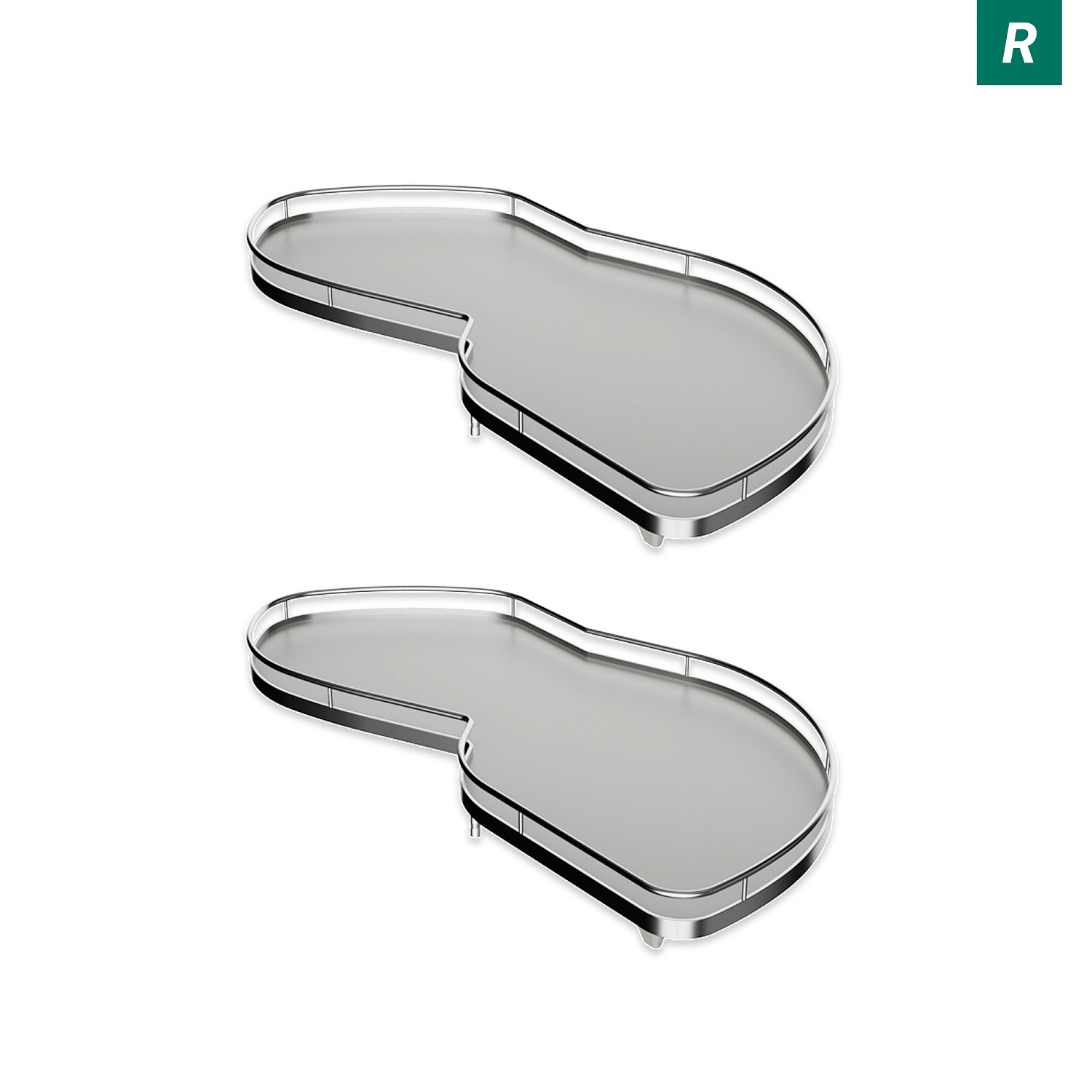 Комплект полок правый Леманс 500 мм Арена КЛАССИК (2 полки + рычаги) ХРОМ