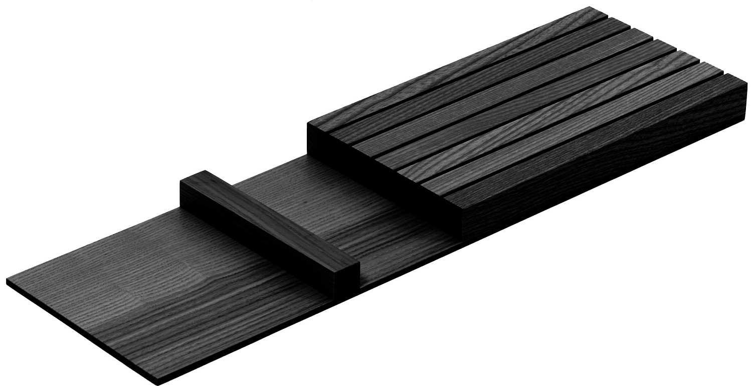 Держатель для ножей, ФайнЛайн Линик 300 мм, 137x472x26 мм, 1 шт, цвет ЯСЕНЬ черный