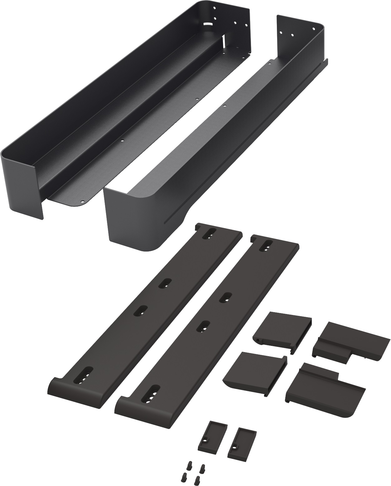 Полка внутренняя выдвижная 320 мм, Конеро, H 72, без дна, передней и задней стенок, 1 шт, цвет ЧЕРНЫЙ