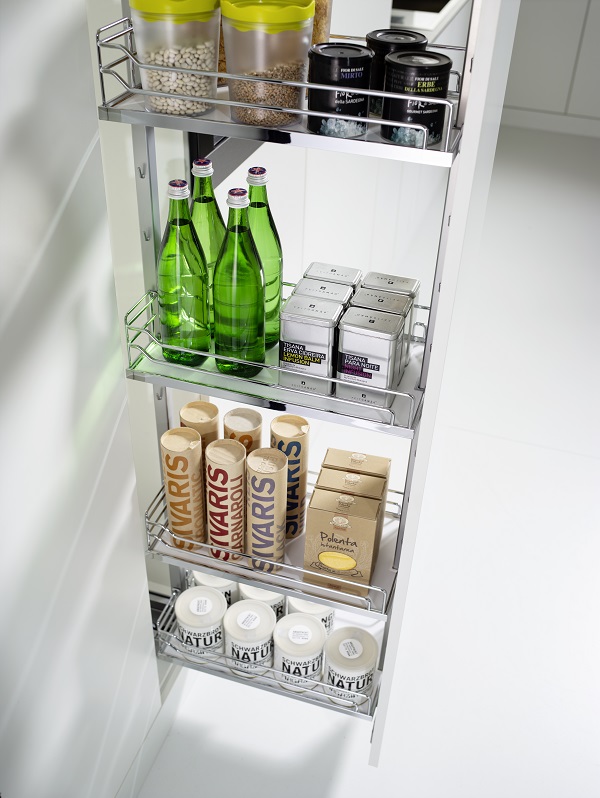 КОМПЛЕКТ ЧВ, Диспенса 90° 400 мм, H 1200-1600, Арена КЛАССИК, 4 полки, цвет ХРОМ Kessebohmer | официальный магазин