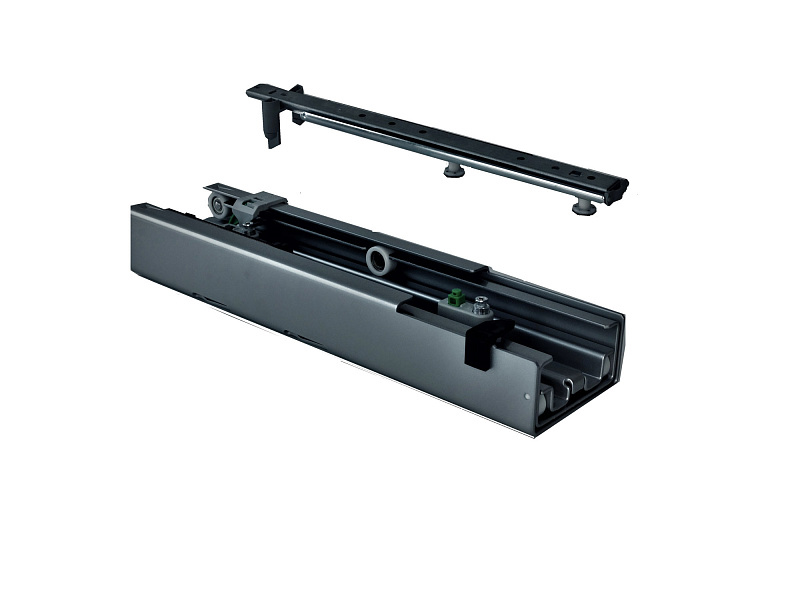 Направляющая верхняя и нижняя, с доводчиком на выдвижение, ПВ, Диспенса 90°, цвет АНТРАЦИТ