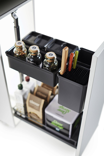 КОМПЛЕКТ №1 Юбокс, Диспенса Джуниор Слим 300 мм, H 695-783, Арена СТИЛЬ, 1 полка + 1 Юбокс, цвет АНТРАЦИТ Kessebohmer | официальный магазин