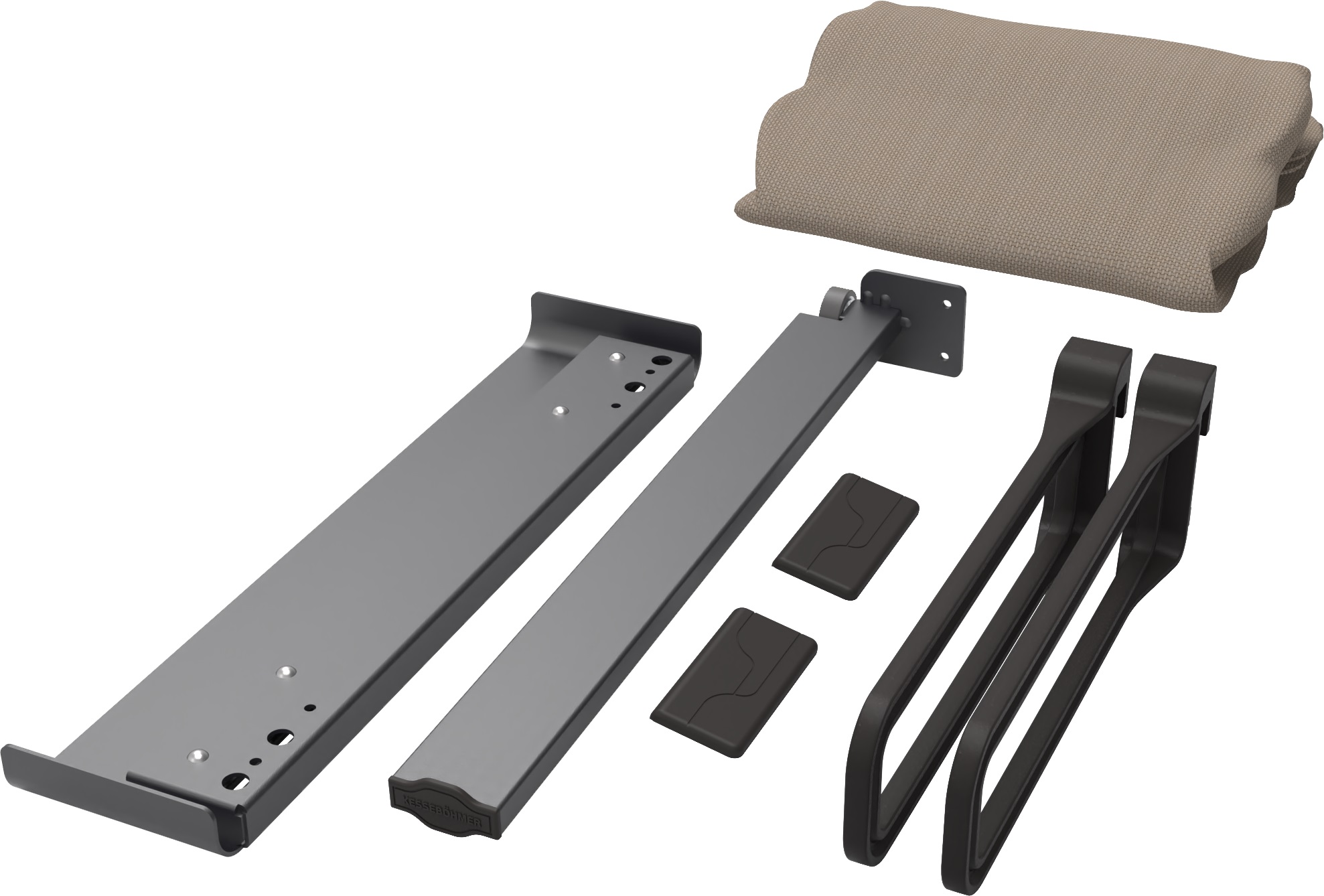 Комплект односторонний выдвижной с широким мешком для белья Конеро W 457 мм D 475 мм 1 мешок 2 вешалки-держателя цвет комплекта ЧЕРНЫЙ Kessebohmer | официальный магазин