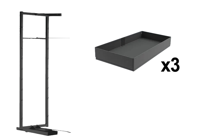 Комплект внутренний, Тандем II 600 мм, H 800, Арена ПЬЮР, Рама + 3 полки, цвет АНТРАЦИТ
