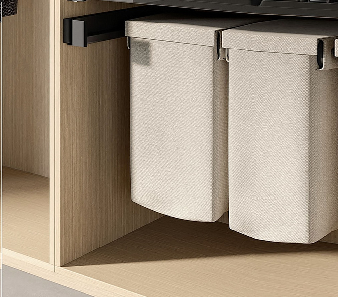 КОМПЛЕКТ Мешок для белья 320 мм Конеро W 910-970 мм, D 345 мм; мешок широкий 2 шт; черный Kessebohmer | официальный магазин