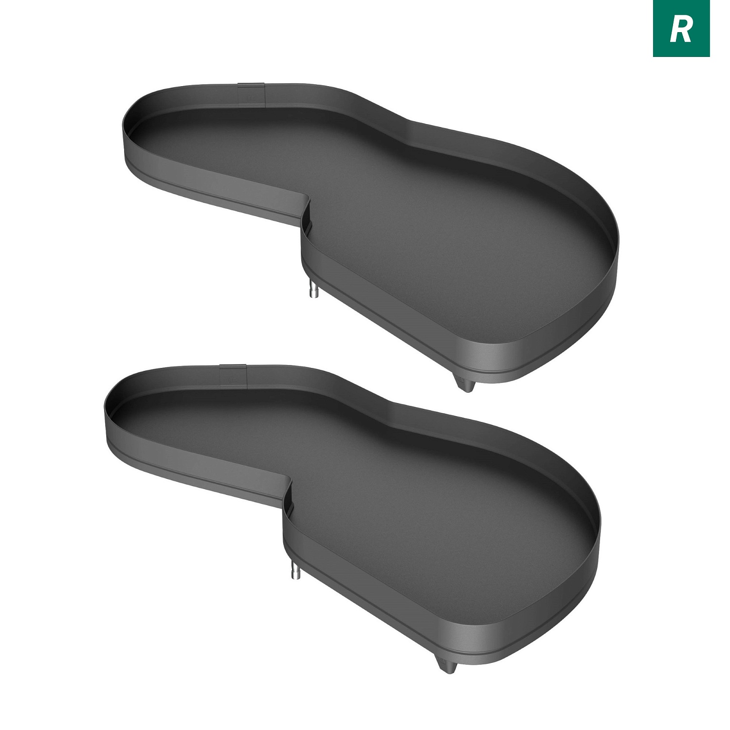 Комплект полок правый Леманс 600 мм Арена ПЬЮР (2 полки + рычаги) АНТРАЦИТ