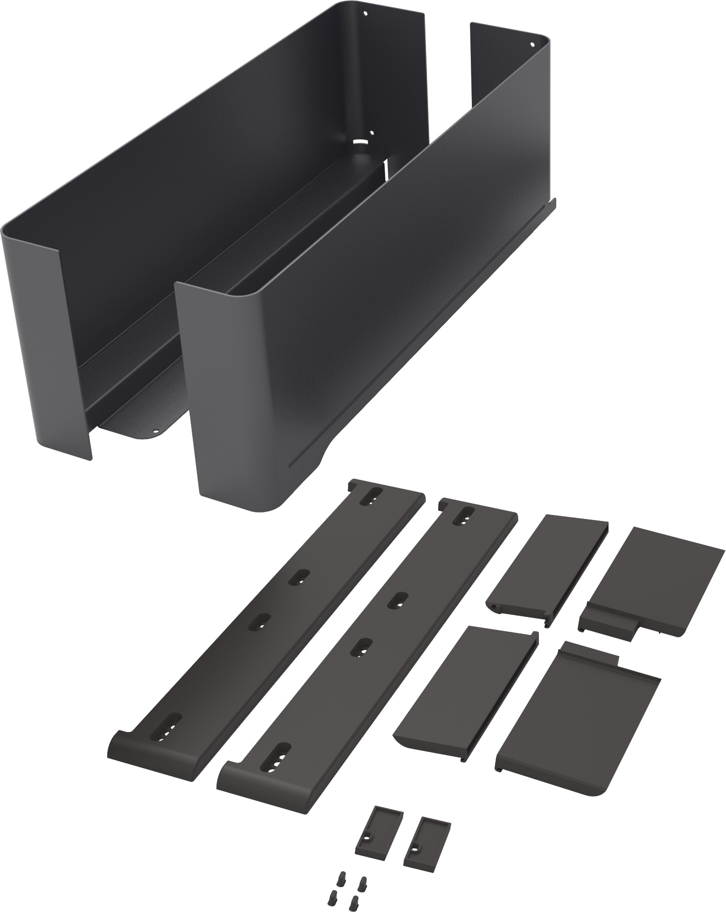 Полка внутренняя выдвижная 320 мм, Конеро, H 168, без дна, передней и задней стенок, 1 шт, цвет ЧЕРНЫЙ